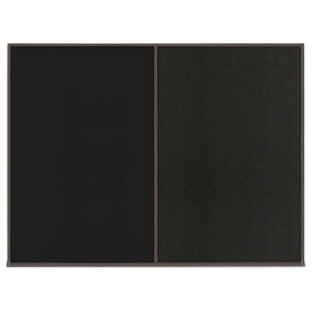 United Visual Products Double Door Radius Corkboard, 42"X32", B UV80025-BRONZE-CLOUD